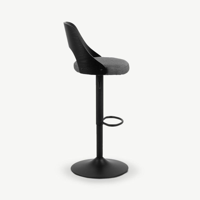 Neveah Adjustable Stool, Dark Grey Fabric