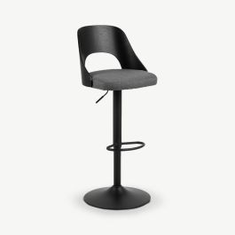 Neveah Adjustable Stool, Dark Grey Fabric
