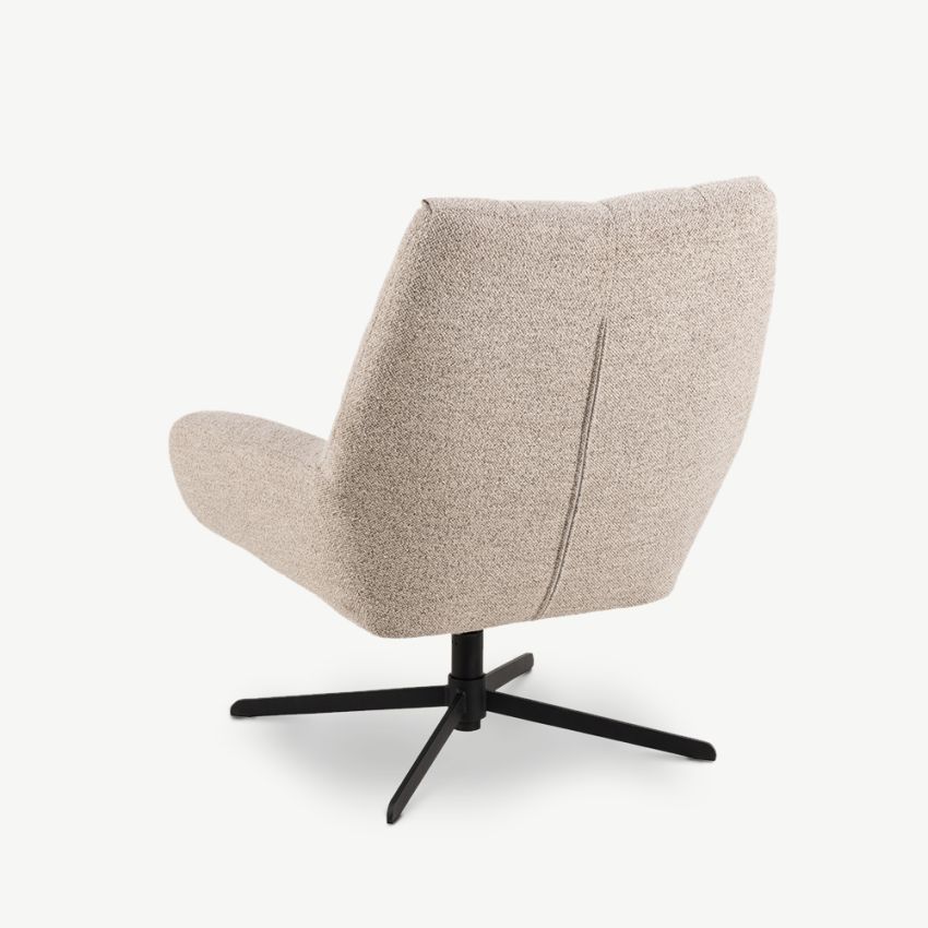 Lessie Swivel Lounge Chair, Beige Fabric