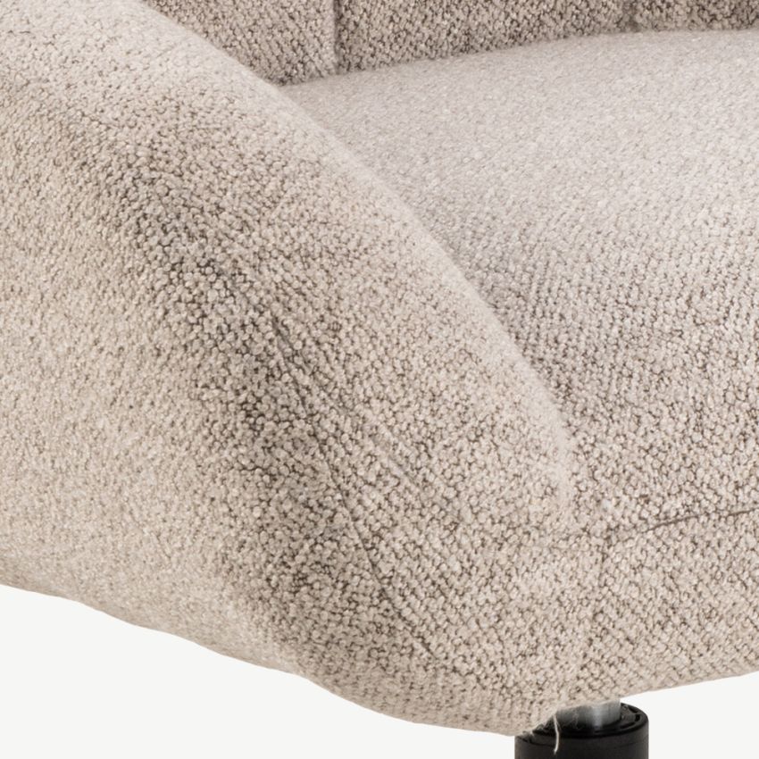 Lessie Swivel Lounge Chair, Beige Fabric