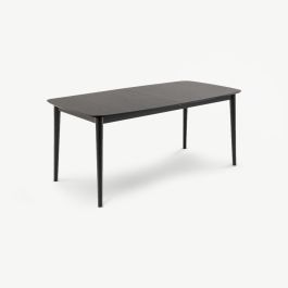 Devi Extendable Dining Table, Black Wood - 180 cm