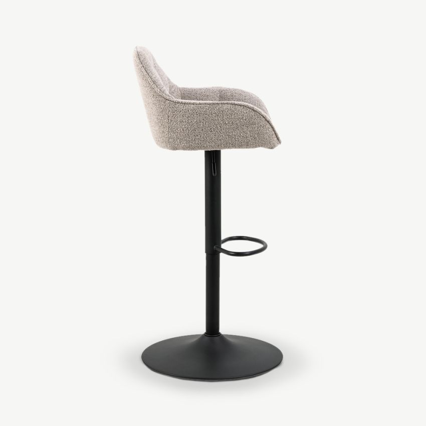 Brooke Adjustable Stool, Beige Bouclé