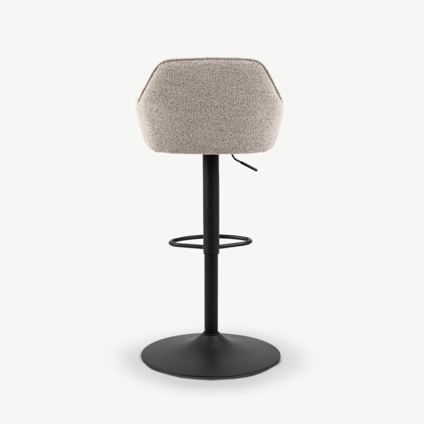 Brooke Adjustable Stool, Beige Bouclé