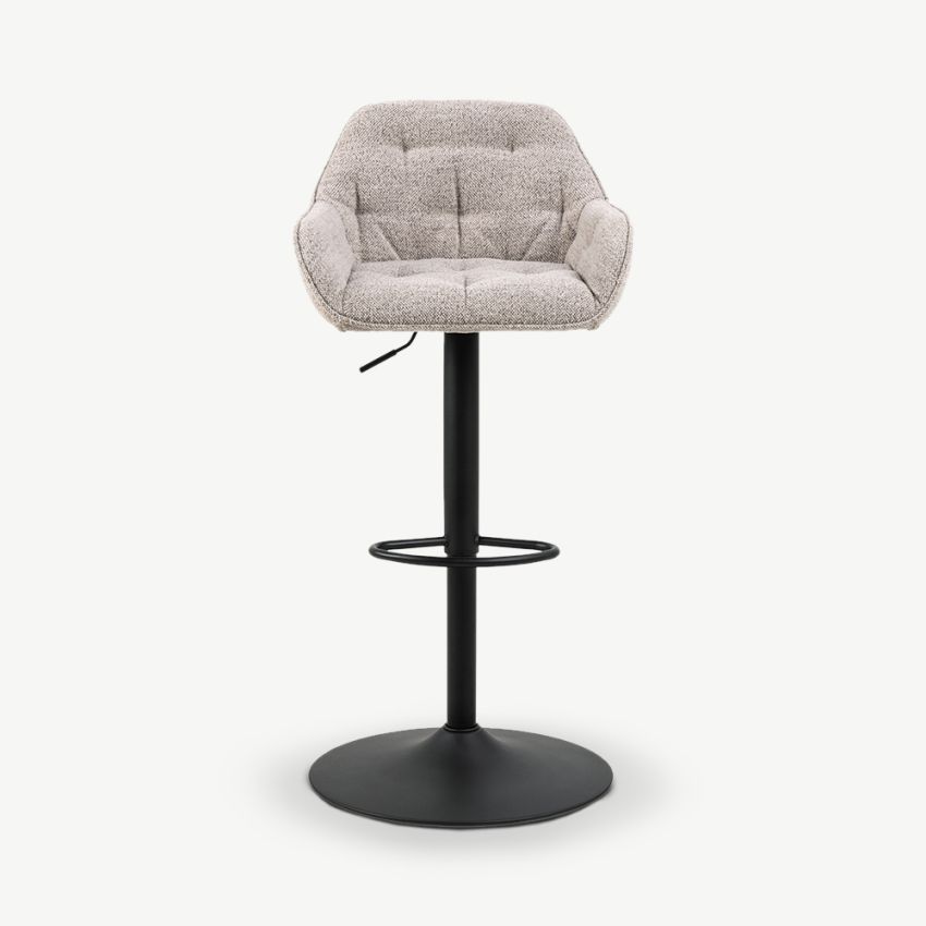 Brooke Adjustable Stool, Beige Bouclé