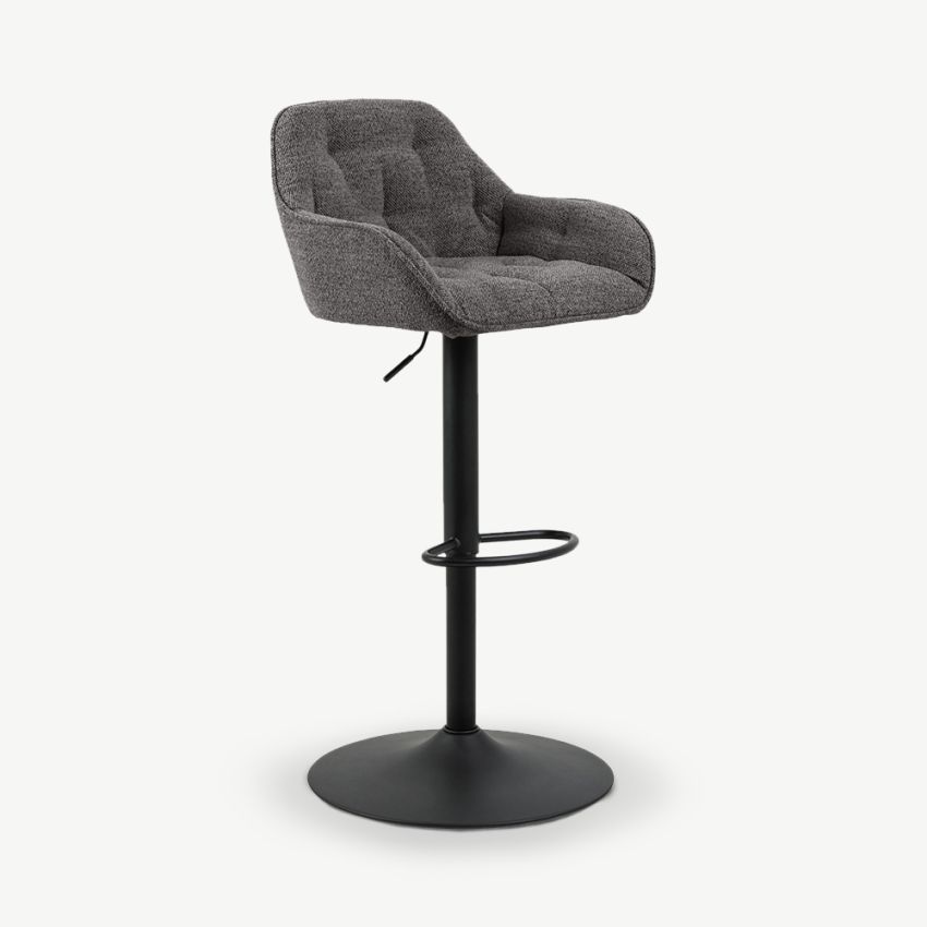 Brooke Adjustable Stool, Anthracite Bouclé