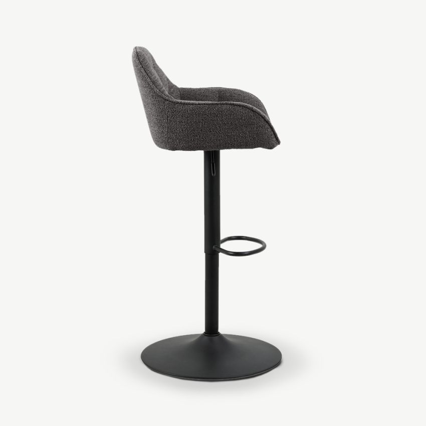 Brooke Adjustable Stool, Anthracite Bouclé