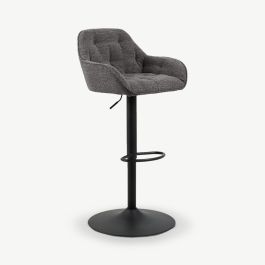 Brooke Adjustable Stool, Anthracite Bouclé