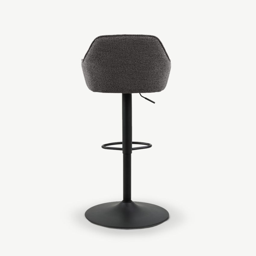 Brooke Adjustable Stool, Anthracite Bouclé