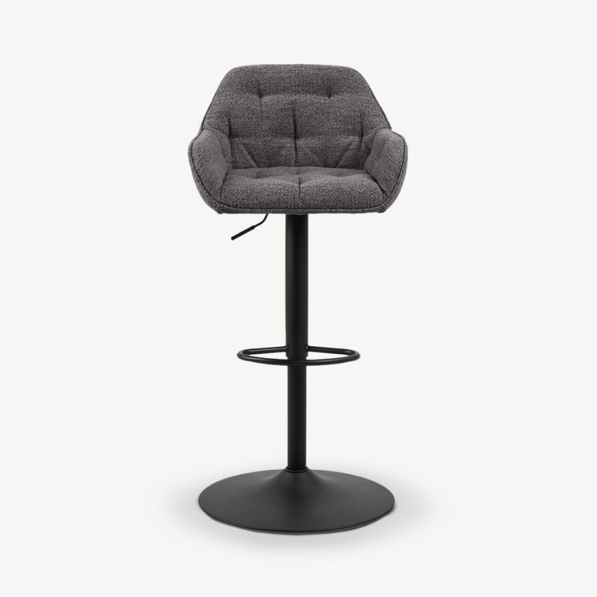 Brooke Adjustable Stool, Anthracite Bouclé