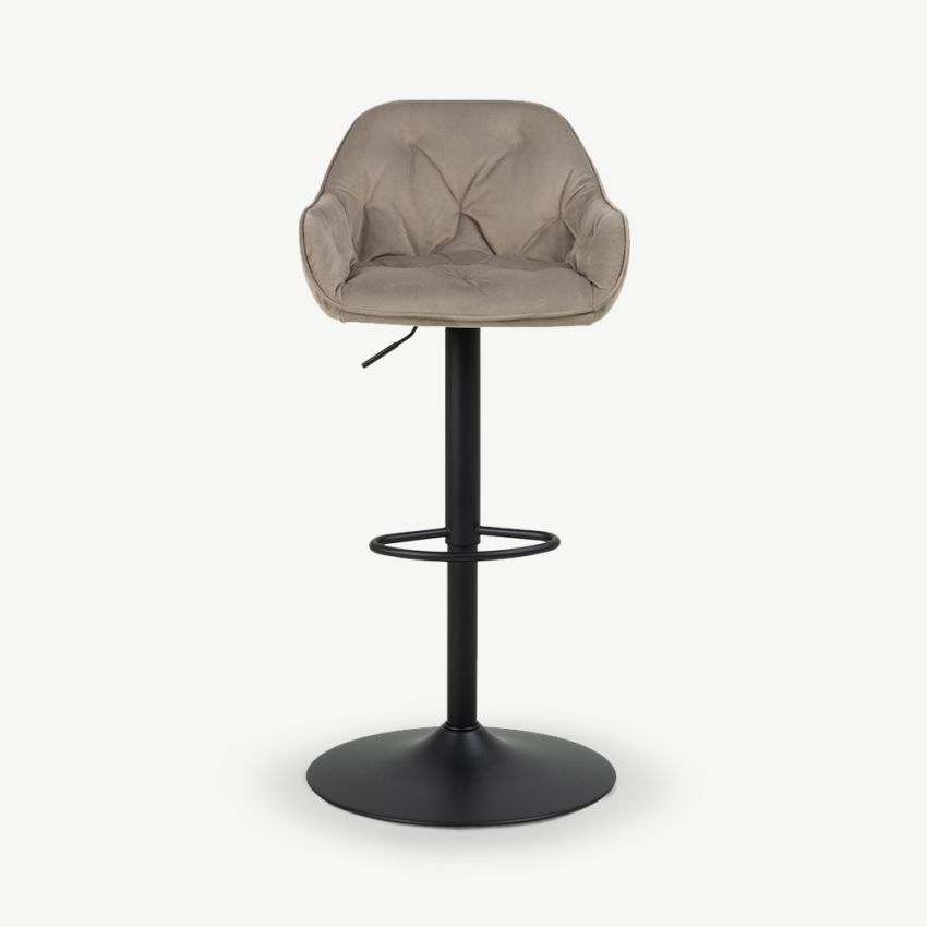 Brooke Adjustable Stool, Beige Velvet