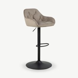 Brooke Adjustable Stool, Beige Velvet