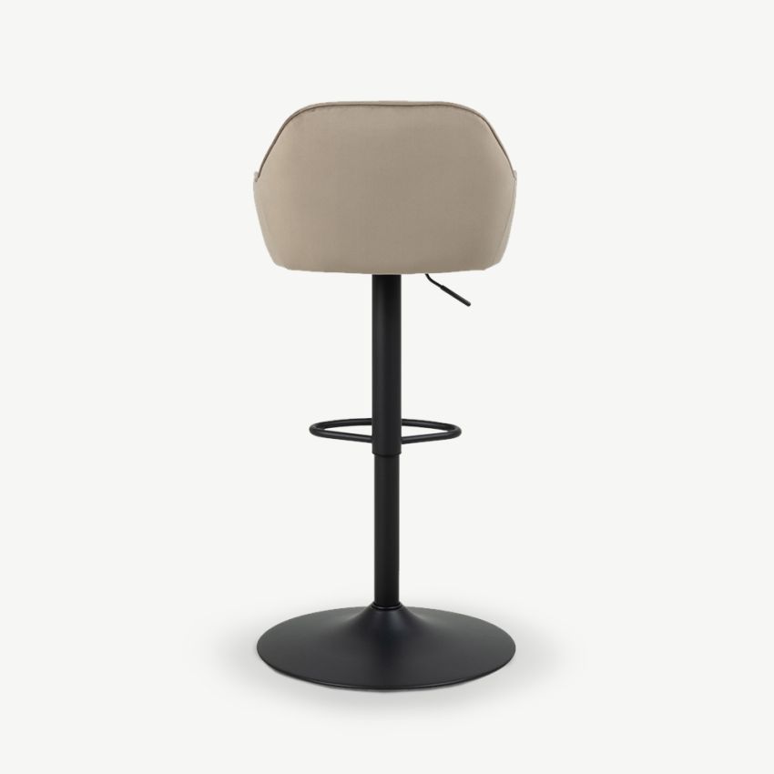 Brooke Adjustable Stool, Beige Velvet