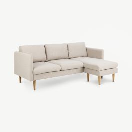 Homie Corner Sofa, Beige Fabric