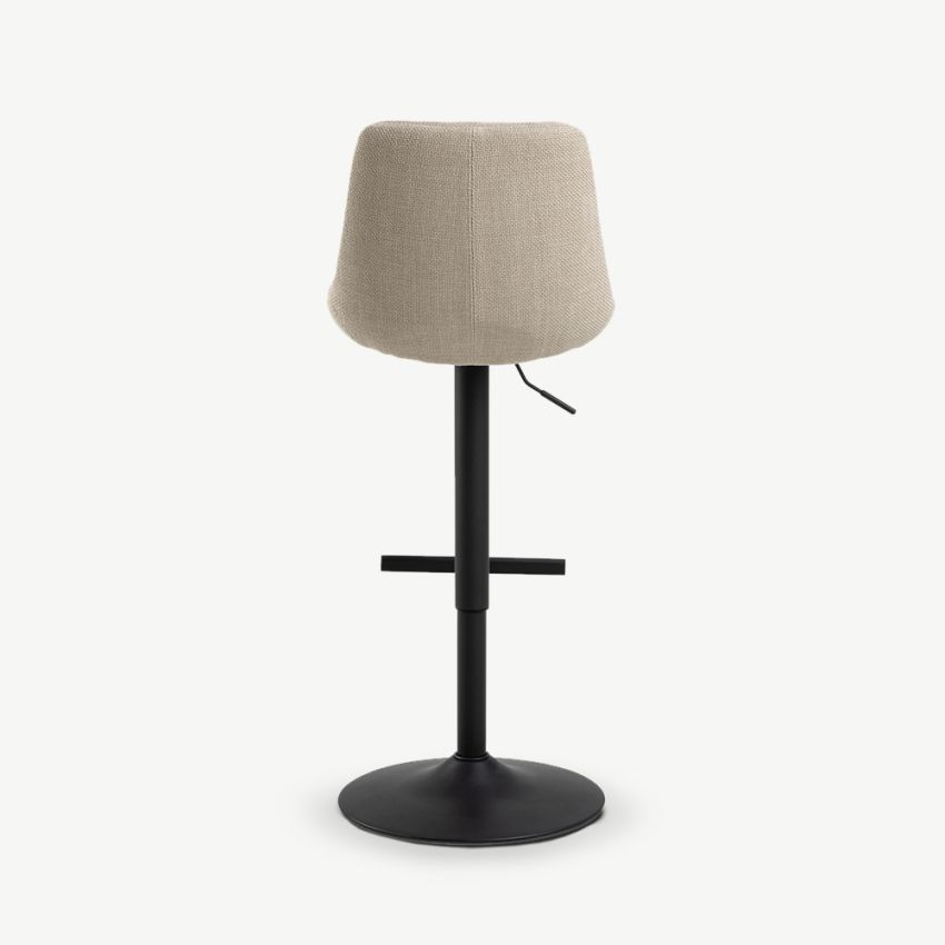 Hackney Adjustable Stool, Beige Fabric