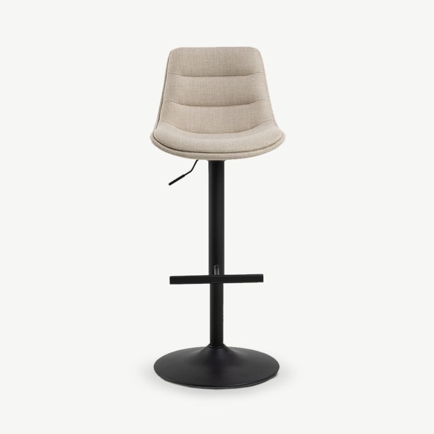 Hackney Adjustable Stool, Beige Fabric