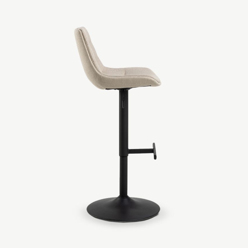 Hackney Adjustable Stool, Beige Fabric