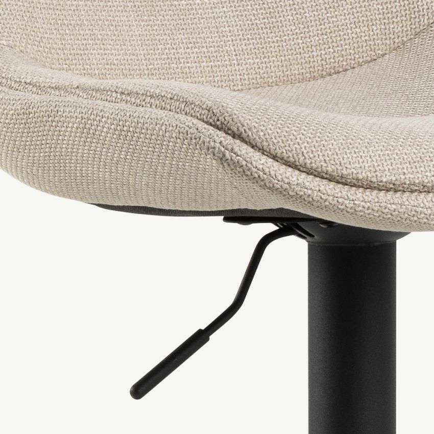 Hackney Adjustable Stool, Beige Fabric