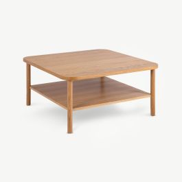 Tafari Layered Coffee Table, Oak Wood