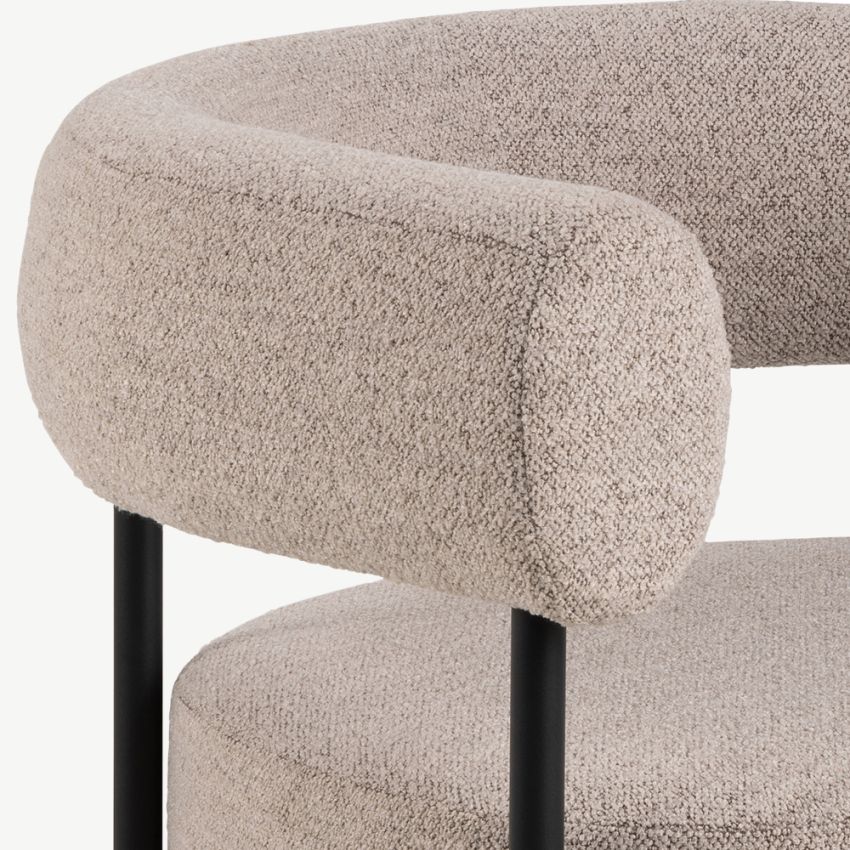Kamiko Modern Armchair, Beige Fabric
