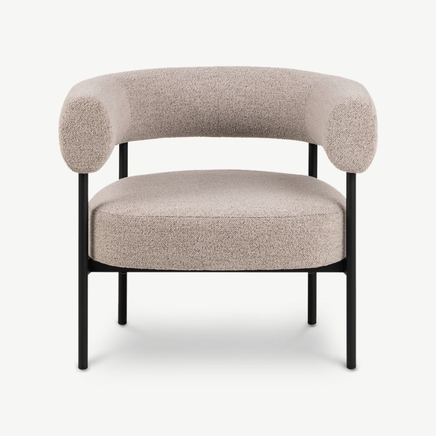 Kamiko Modern Armchair, Beige Fabric