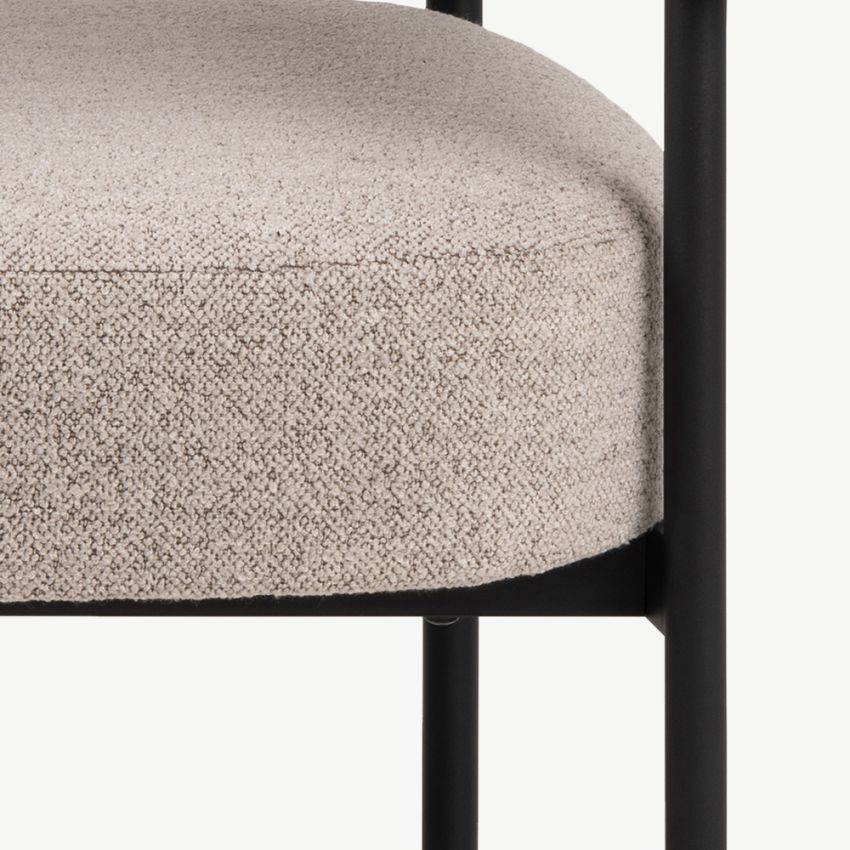 Kamiko Modern Armchair, Beige Fabric