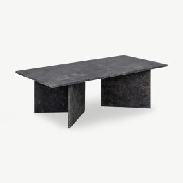 Efrain Rectangular Coffee Table, Brown Marble