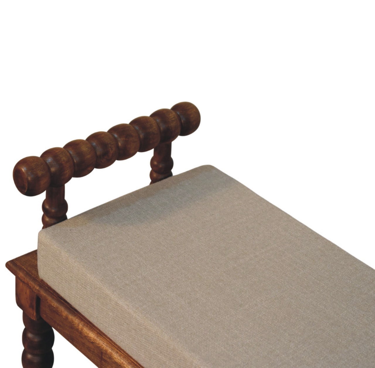 Amber Oak Mud Linen Bench