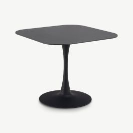 Kody Square Dining Table, Black Ceramic