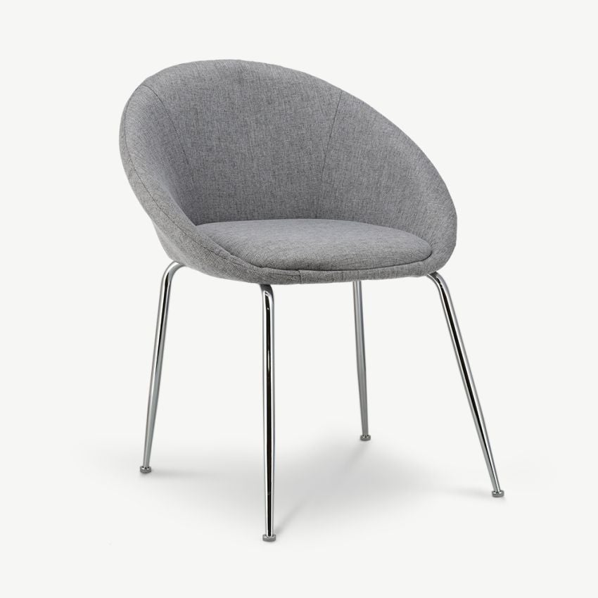 Stanley Dining Chair, Grey Fabric