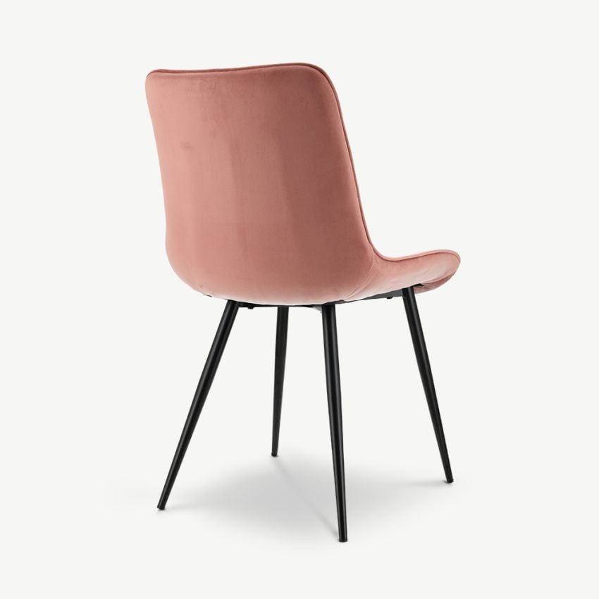 Lisboa Quilted Dining Chair, Pink Velvet