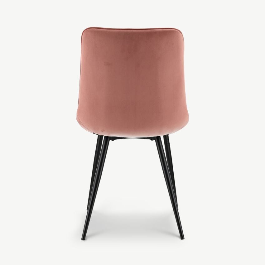 Lisboa Quilted Dining Chair, Pink Velvet