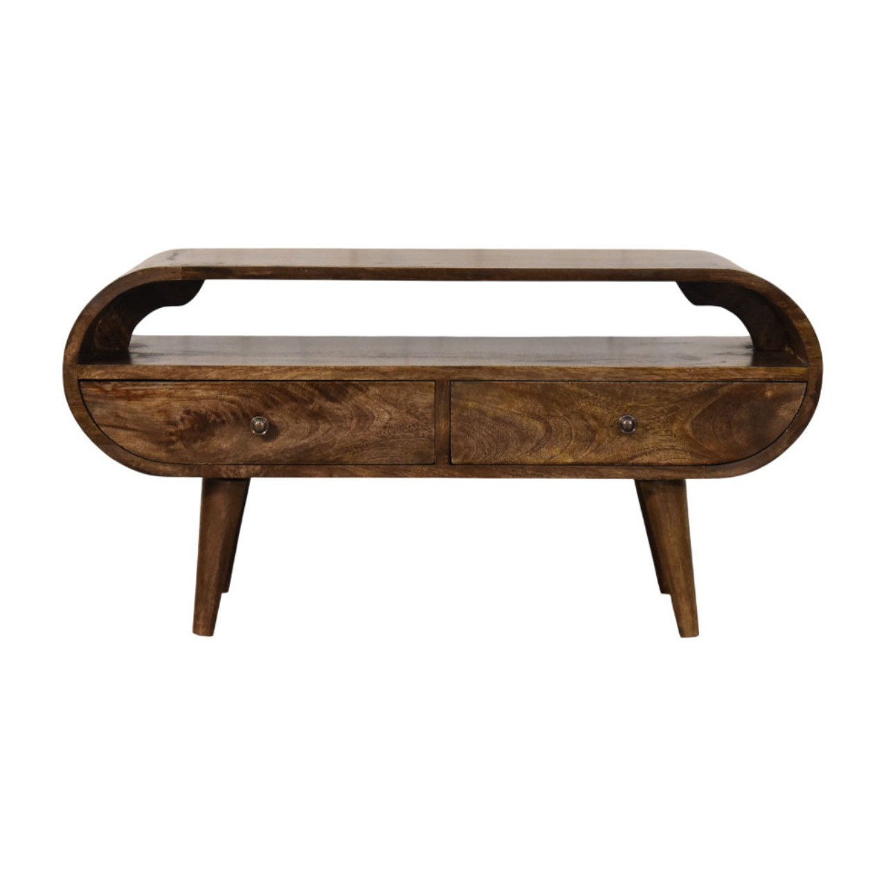 Rounded Edge 2-Drawer Media Unit