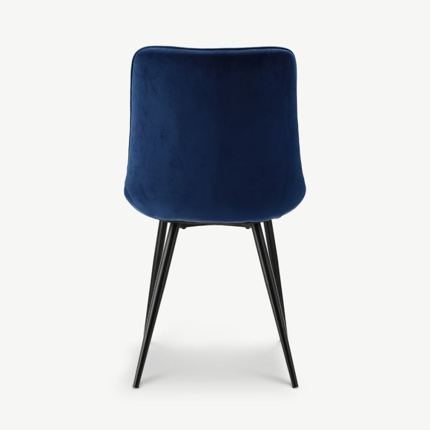 Lisboa Quilted Dining Chair, Blue Velvet