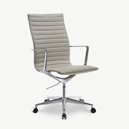 Akira Office Chair, Beige Fabric, Highback