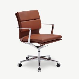 Bern Office Chair, Cognac Leather, Lowback