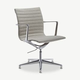 Mateo Conference Chair, Beige Fabric, Lowback