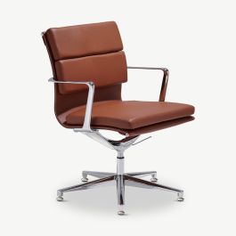 Lucas Conference Chair, Cognac Leather, Lowback