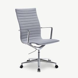 Akira Office Chair, Light Grey Fabric, Highback
