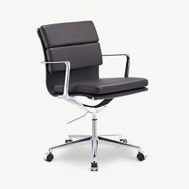Bern Office Chair, Dark Brown Leather, Lowback