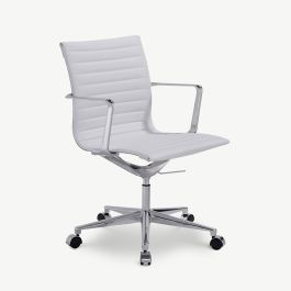 Walton Office Chair, White PU Leather
