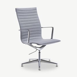 Ava Conference Chair, Light Grey Fabric, Highback