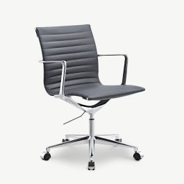 Walton Office Chair, Grey Leather, Lowback
