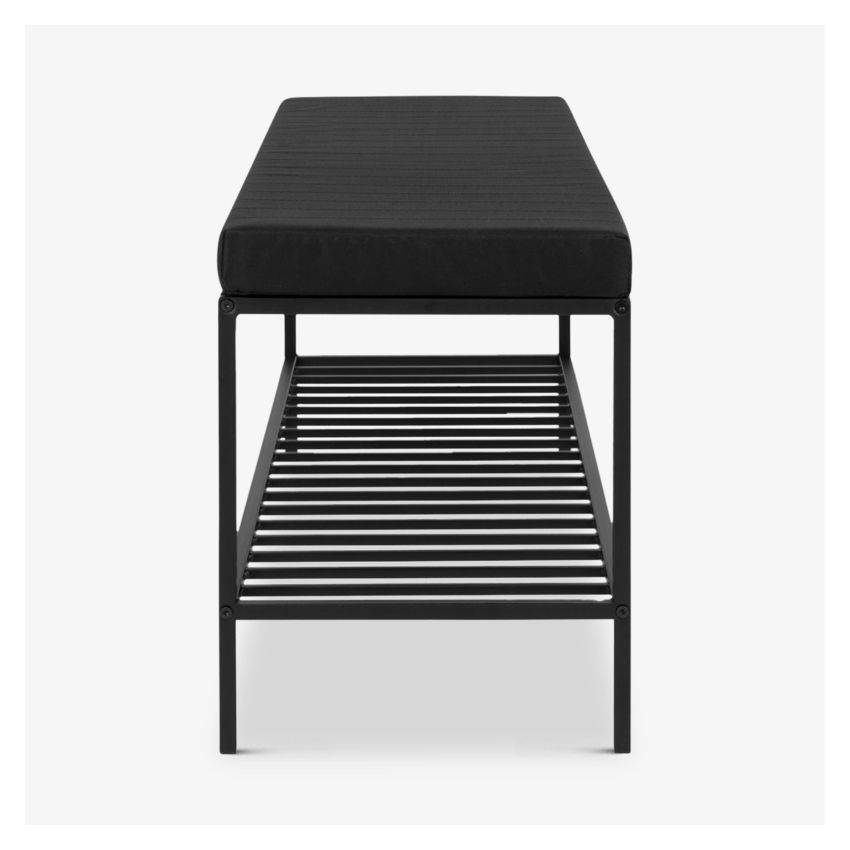 Vice Metal Bench with Cushion, Black