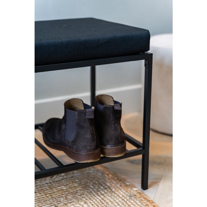 Vice Metal Bench with Cushion, Black