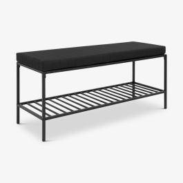 Vice Metal Bench with Cushion, Black