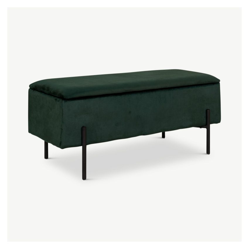Watson Storage Bench, Green Velvet
