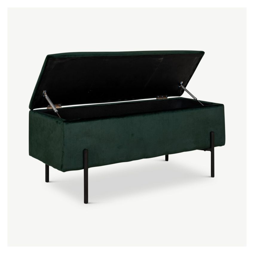 Watson Storage Bench, Green Velvet
