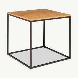 Vice Side Table, Oak Look & Metal