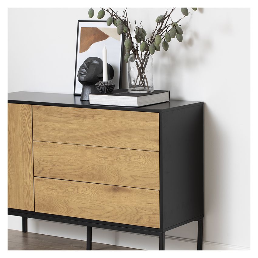 Dover Sideboard, Wild Oak & Black