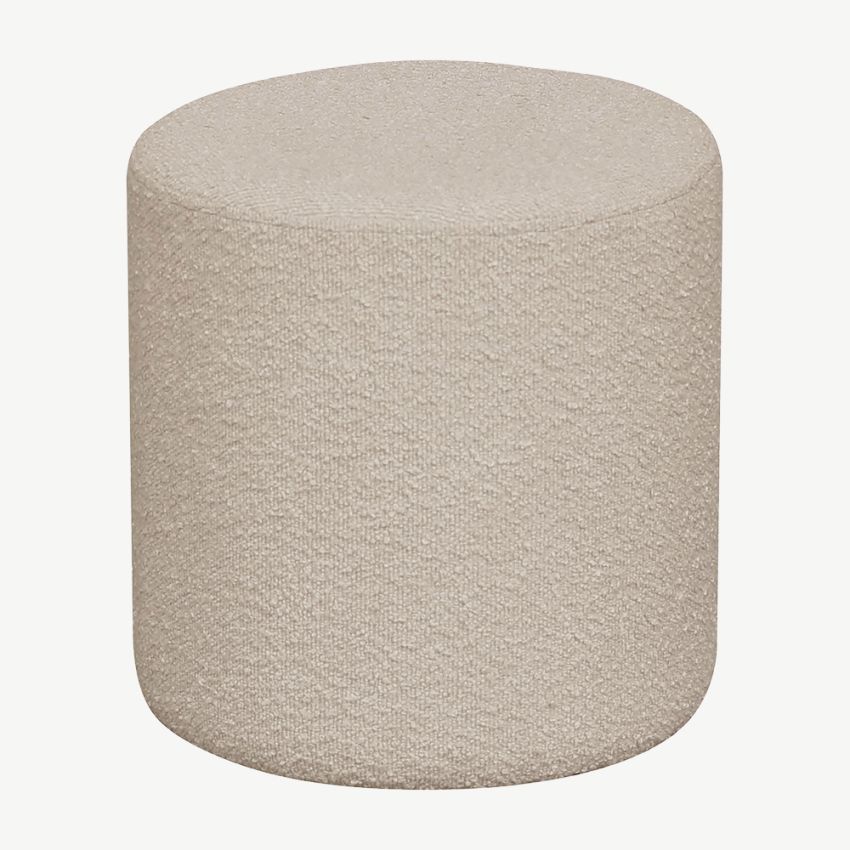 Penelope Pouffe, Beige Bouclé